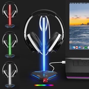 Headphone Stand with 2 USB2.0 Extension Charging Port Extender Cord